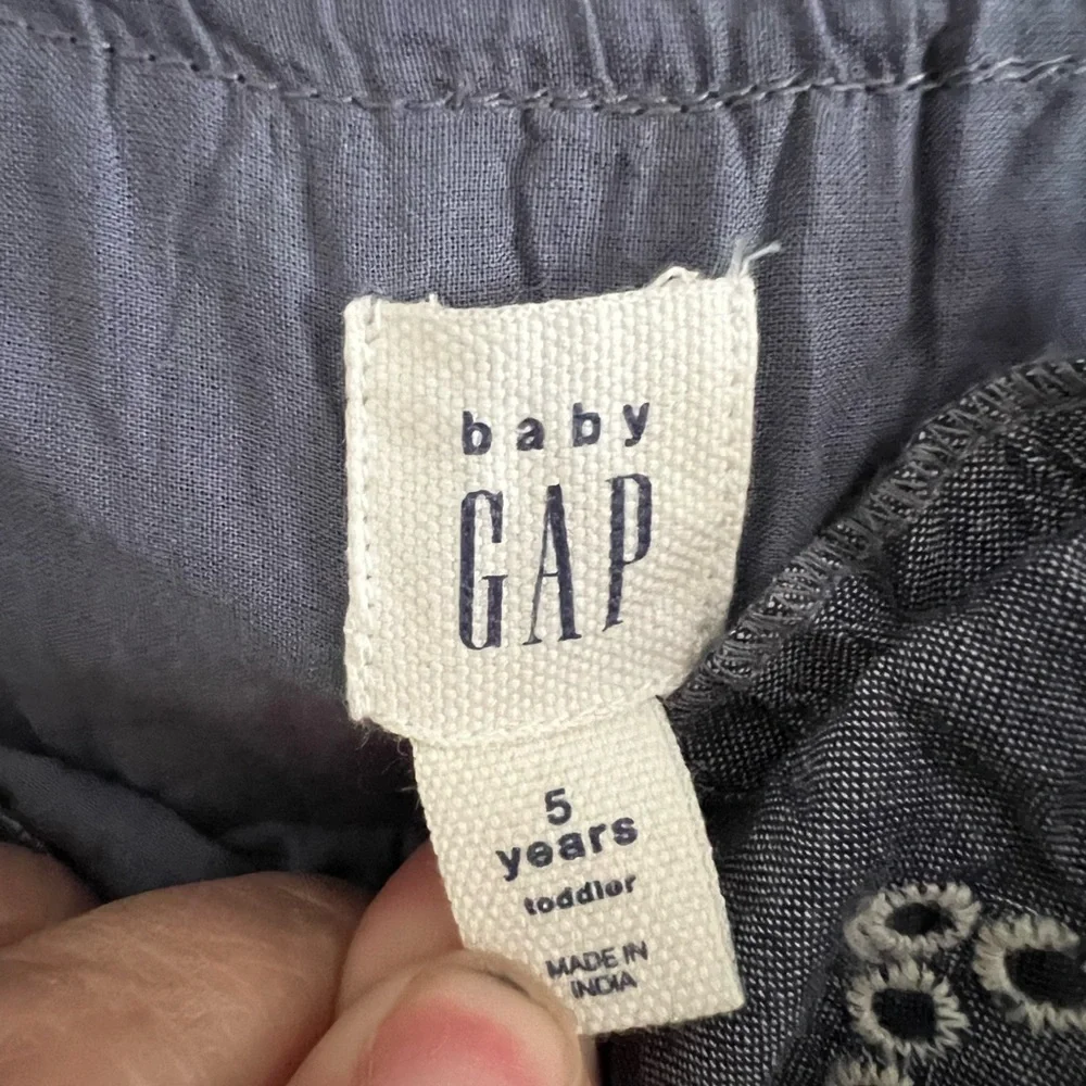 Baby gap Blue Strapless Dress with White Lace Detail